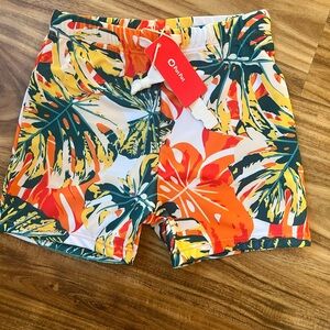 PatPat Boys Tropical print swim trunks size 3/4